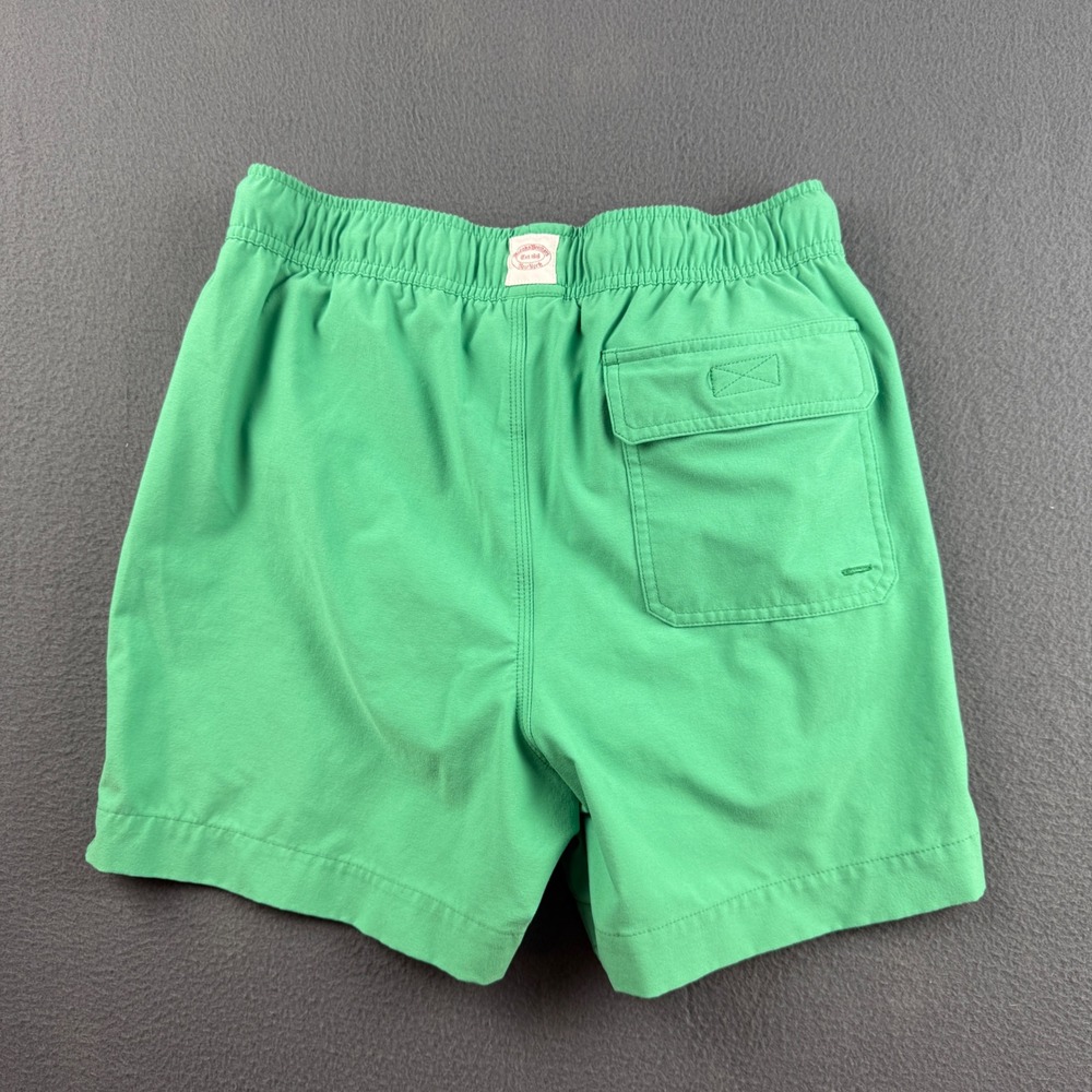 Brooks Brothers Swim Trunks Men's S Green Mesh Lined Drawstring Board Shorts - Picture 2 of 9